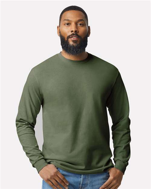 Military Green Heavy Cotton™ Long Sleeve T-Shirt - 5400