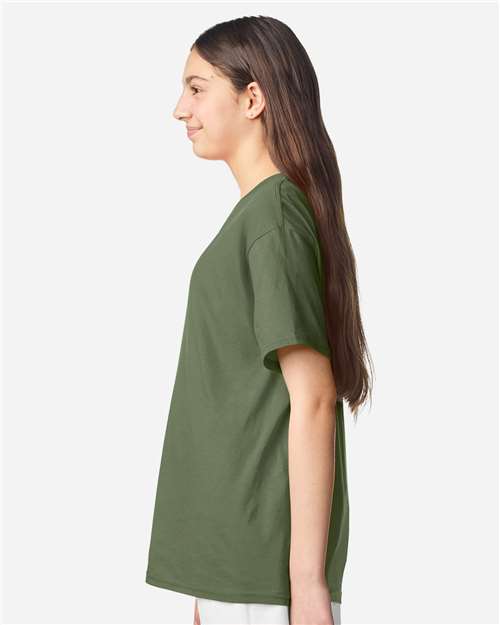 Military Green Light Cotton Youth T-Shirt - 3000B