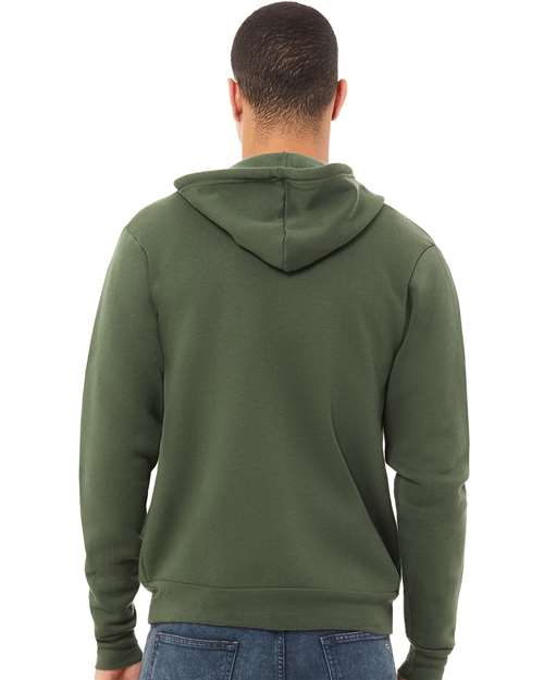 Military Green Sponge Fleece Full-Zip Hoodie - 3739