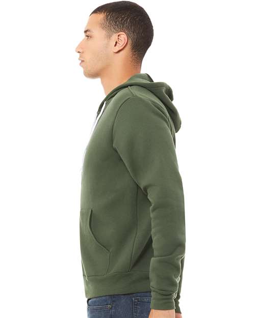 Military Green Sponge Fleece Full-Zip Hoodie - 3739