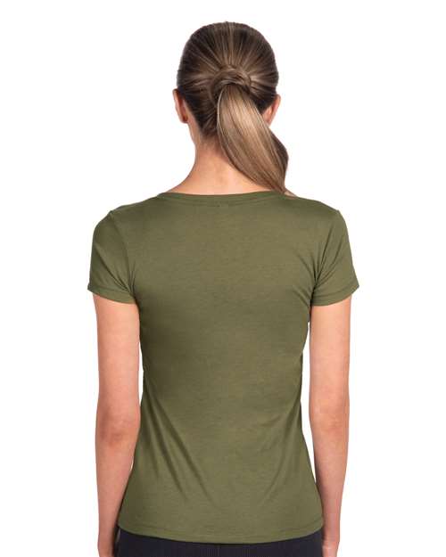 Military Green Women&#39;s Ideal V-Neck T-Shirt - 1540