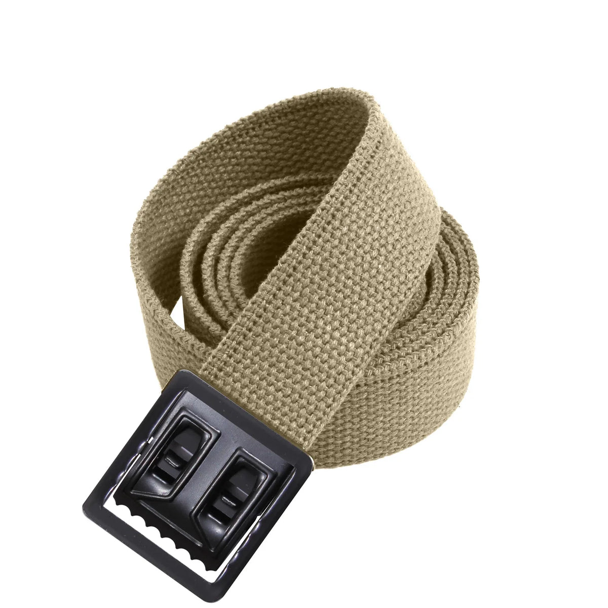 Military Web Belts with Open Face Buckle - Black / Khaki / 44 Inches