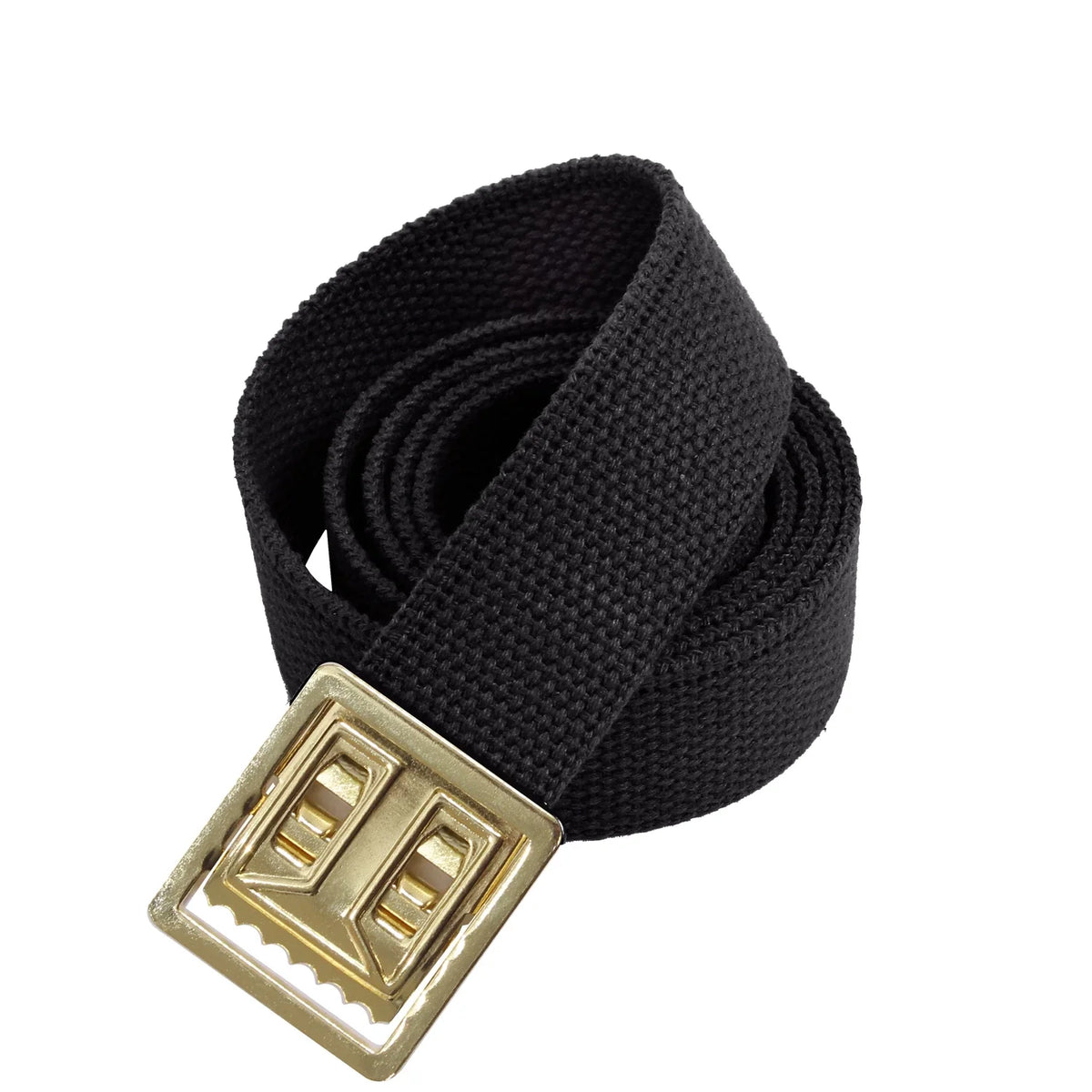 Military Web Belts with Open Face Buckle - Gold / Black / 54 Inches