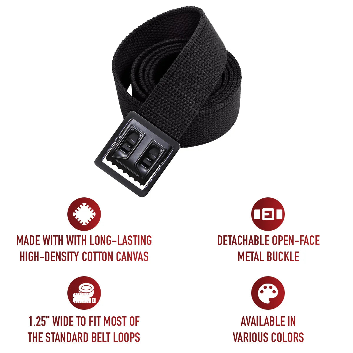 Military Web Belts with Open Face Buckle
