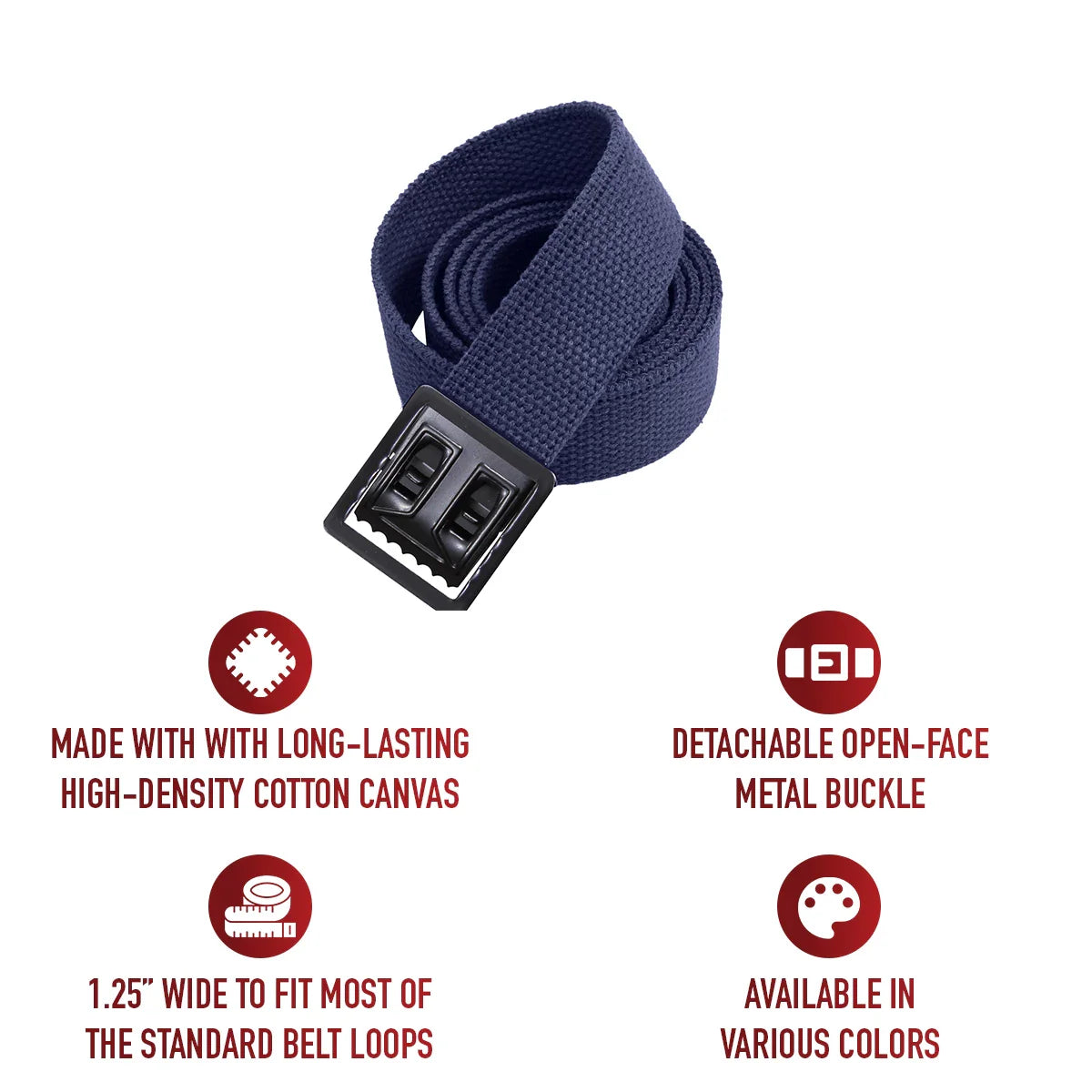 Military Web Belts with Open Face Buckle