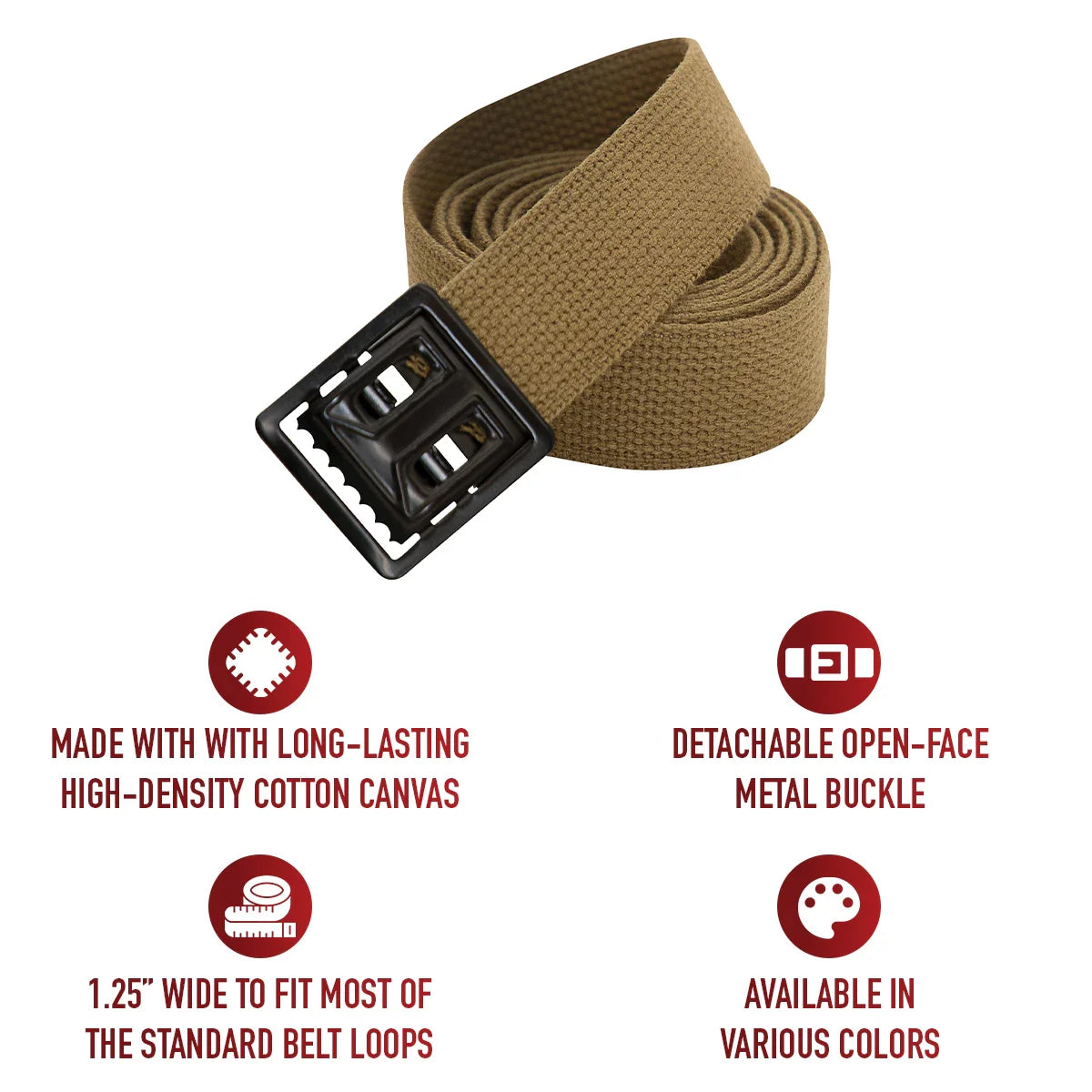 Military Web Belts with Open Face Buckle
