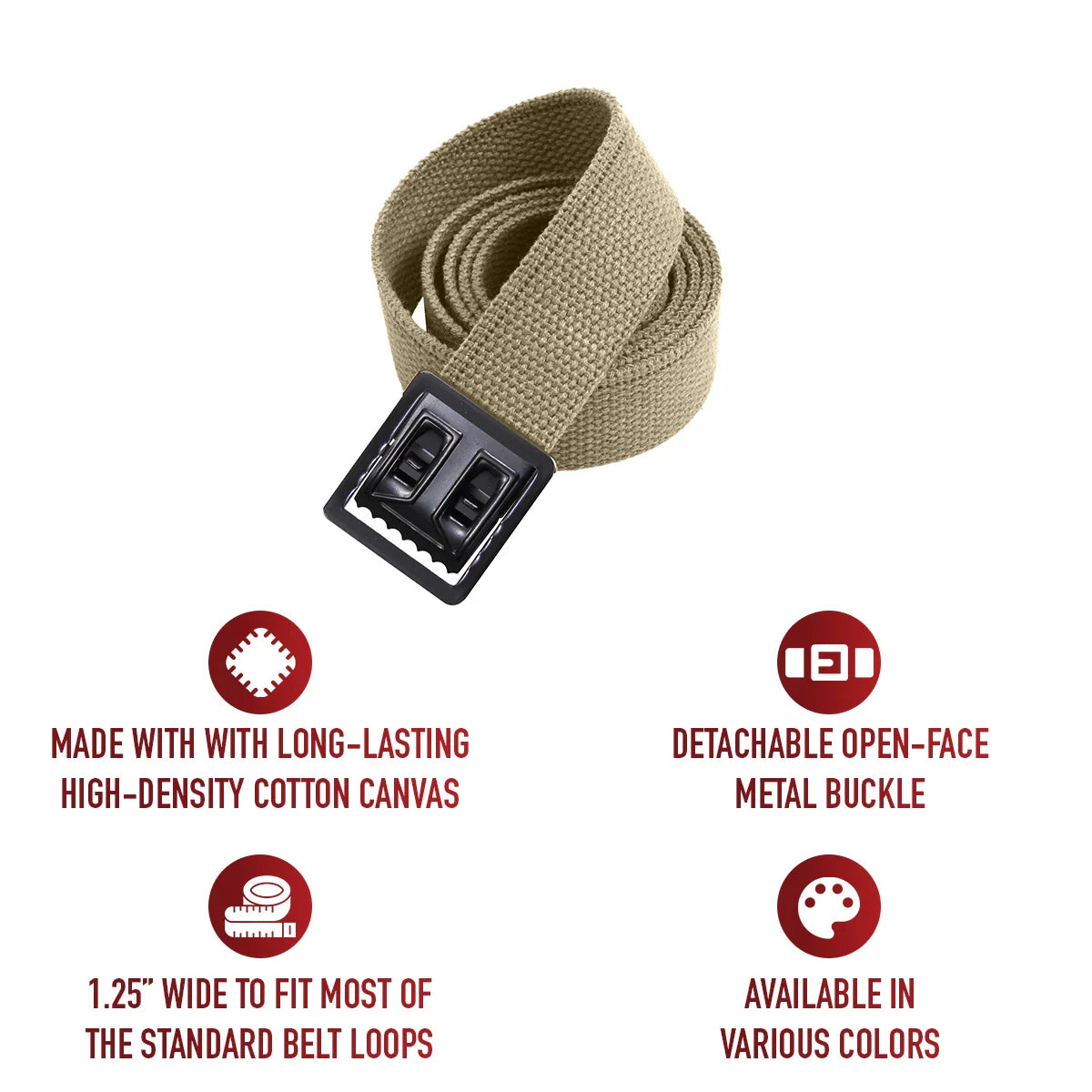 Military Web Belts with Open Face Buckle