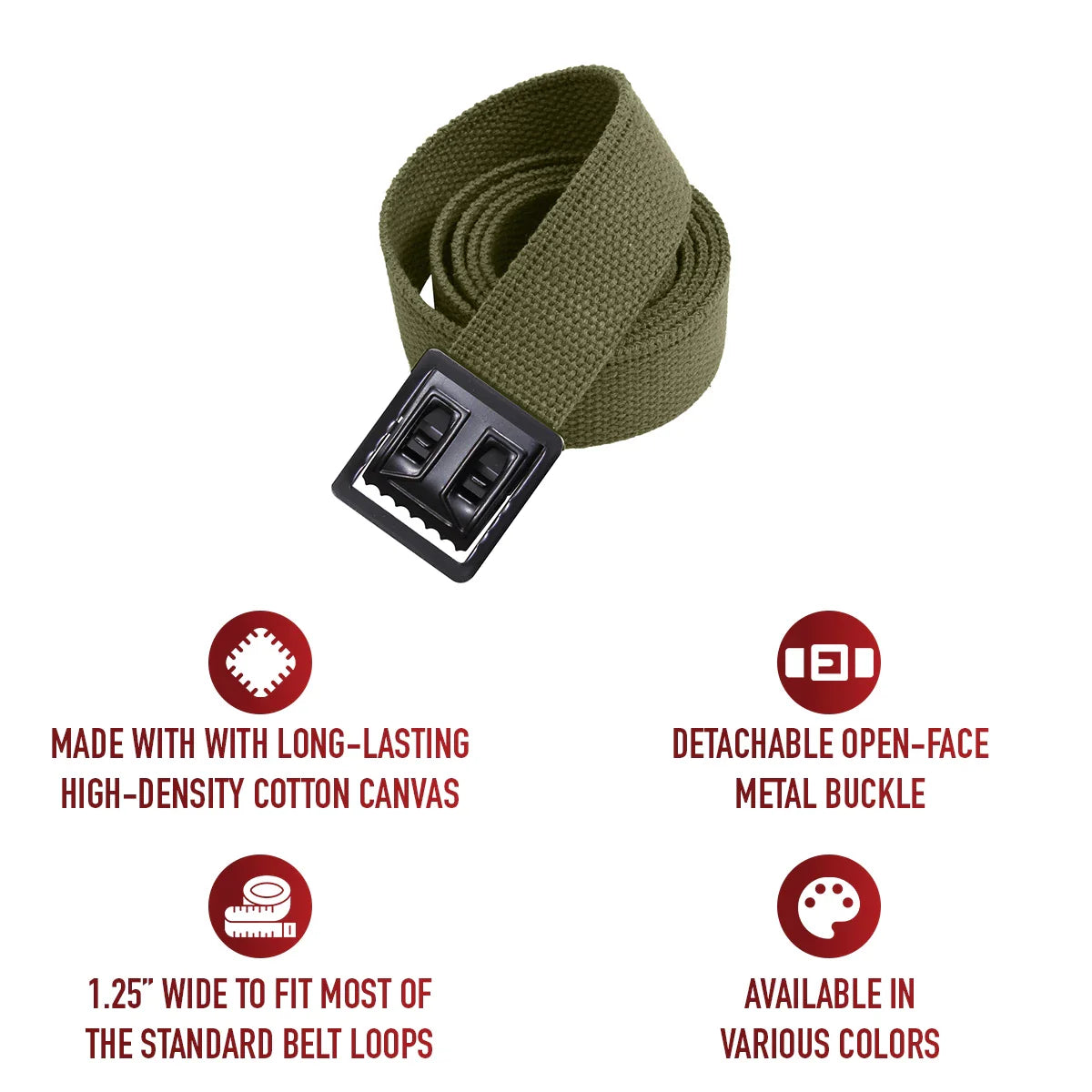 Military Web Belts with Open Face Buckle