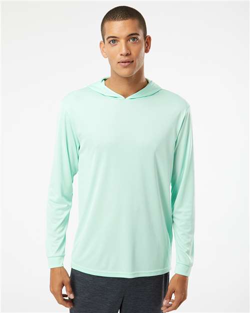 Mint Green Bahama Performance Hooded Long Sleeve T-Shirt - 220