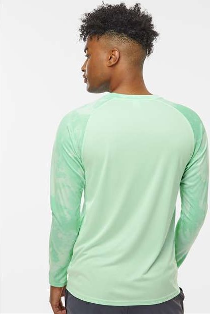 Mint Green Cabo Camo Performance Long Sleeve T-Shirt - 228