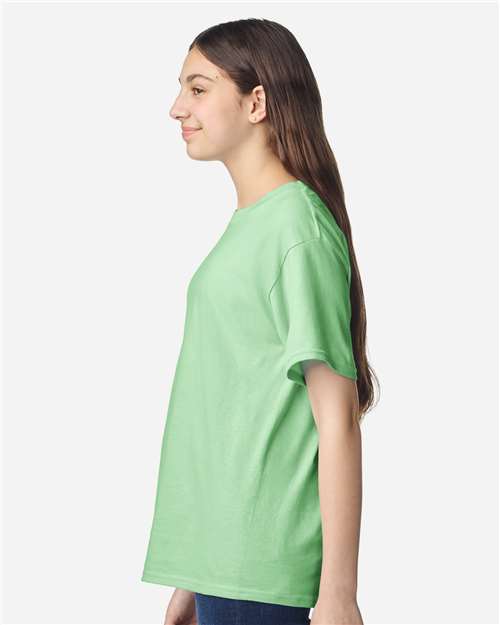 Mint Green Light Cotton Youth T-Shirt - 3000B