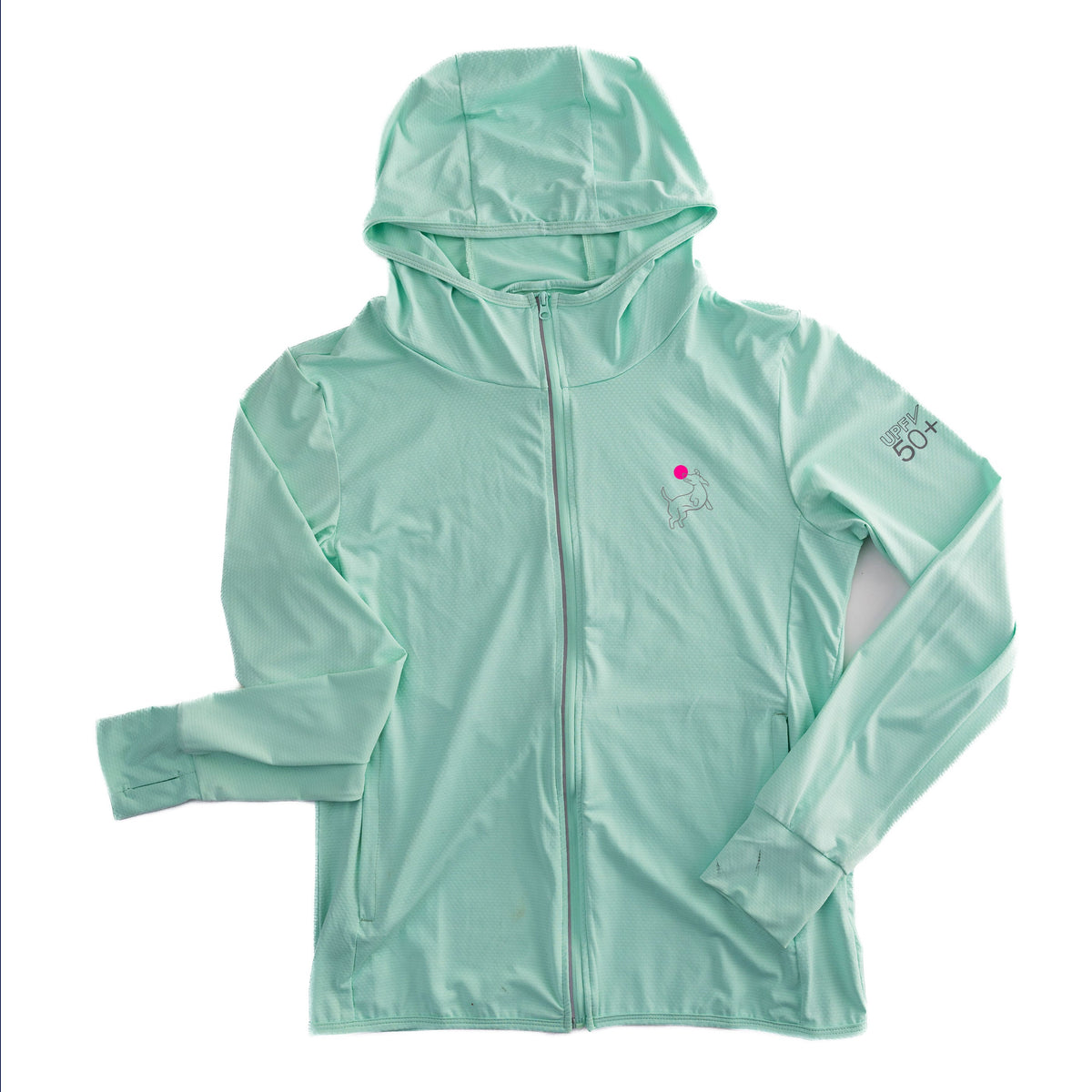 Mint Zip-front Sun Hoodie