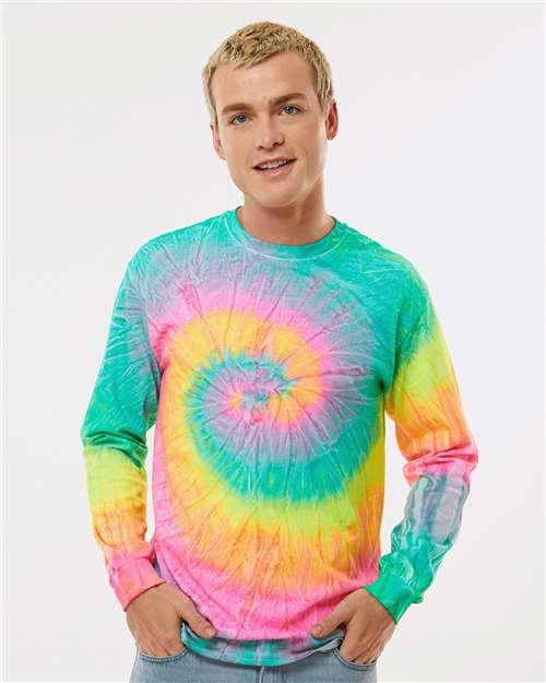 Minty Rainbow Tie-Dyed Long Sleeve T-Shirt - 2000