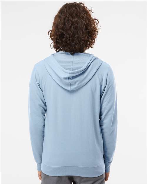 Misty Blue Icon Lightweight Loopback Terry Full-Zip Hooded Sweatshirt - SS1000Z