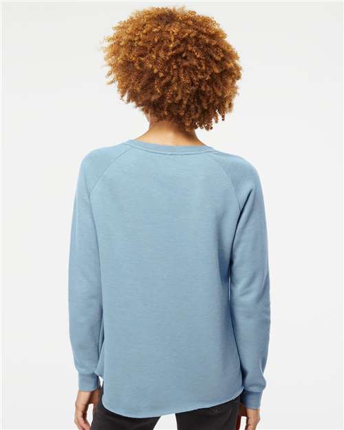Misty Blue Women&#39;s California Wave Wash Crewneck Sweatshirt - PRM2000