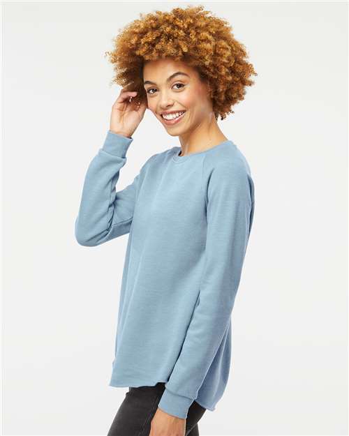 Misty Blue Women&#39;s California Wave Wash Crewneck Sweatshirt - PRM2000