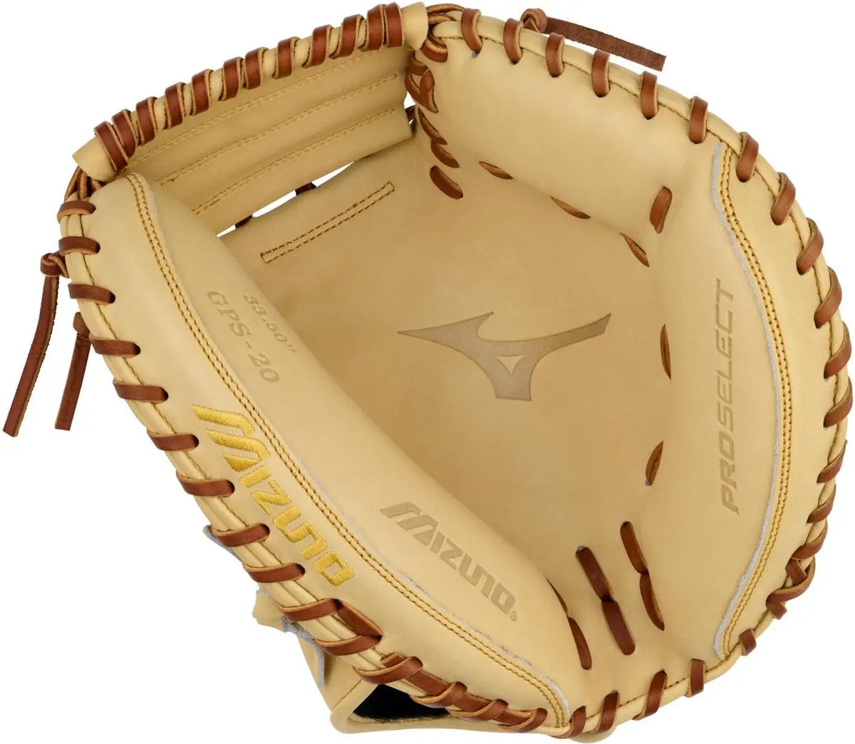 Mizuno 313206 Gps-20 Pro Select Premium Catchers Mitt Baseball Glove 33.50’’ - Camel - Cork / Right Throw