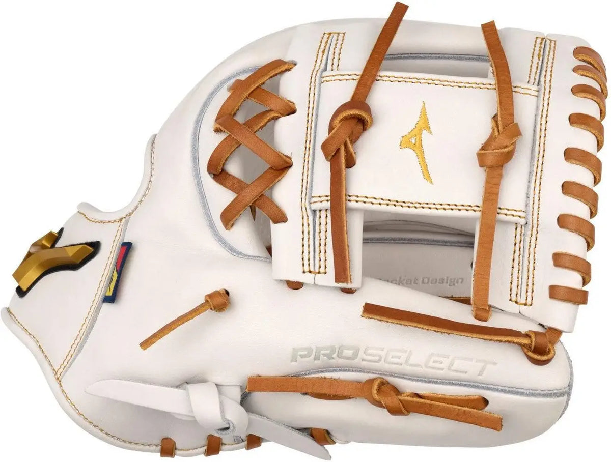 Mizuno 313222 Gpsf-40r Pro Select Fastpitch Premium Infielder Glove 11.50’’ - White - Right Throw