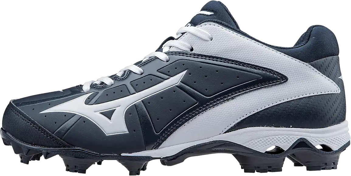 Mizuno 320512 9-spike Advanced Finch Elite 2 Moulded Cleats - Navy White - 5