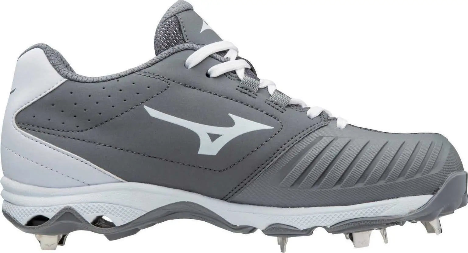 Mizuno 320569 9-spike Women’s Advanced Sweep 4 Low Metal Cleats - Gray White