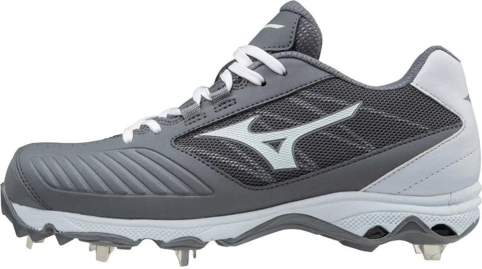 Mizuno 320569 9-spike Women’s Advanced Sweep 4 Low Metal Cleats - Gray White