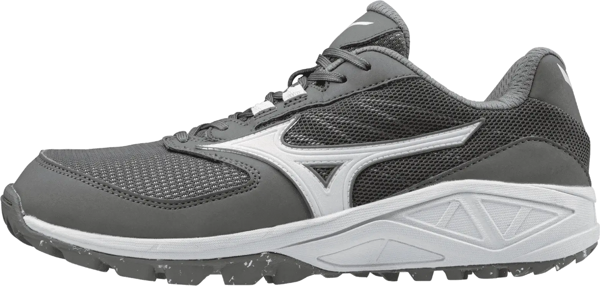 Mizuno 320573 Women’s Dominant All-surface Mid Turf Shoe - Gray White - 6