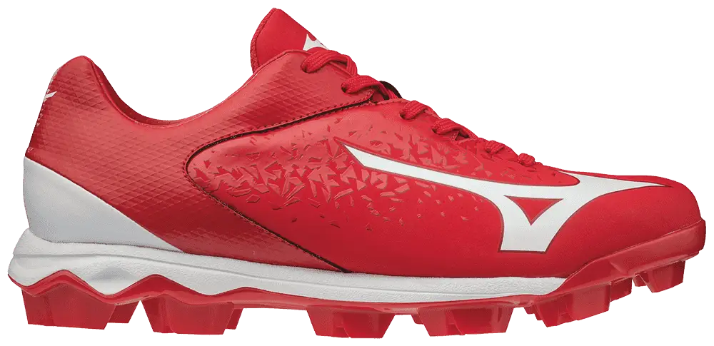 Mizuno 320584 Select Nine Low Molded Cleats - Red White