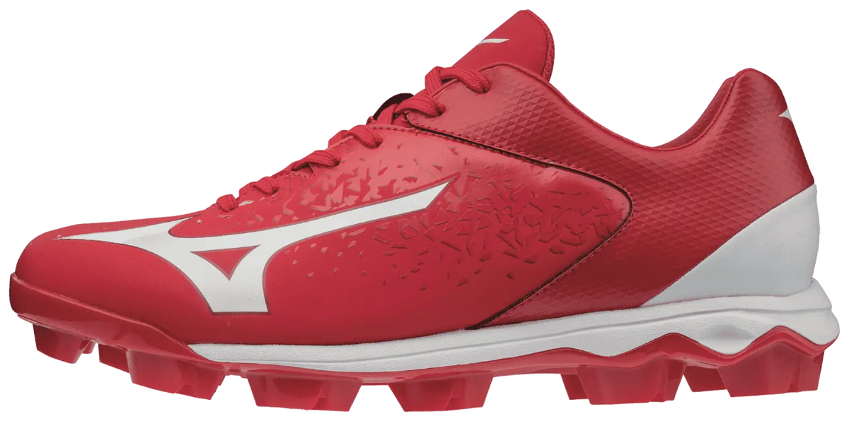 Mizuno 320584 Select Nine Low Molded Cleats - Red White