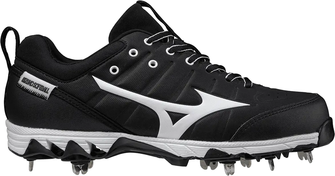 Mizuno 320638 9-spike Swift 7 Low Women’s Metal Softball Cleat - Black White
