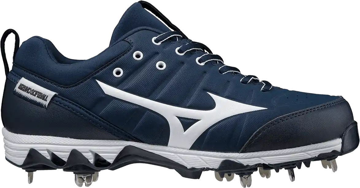 metal softball blue mizuno softball cleats