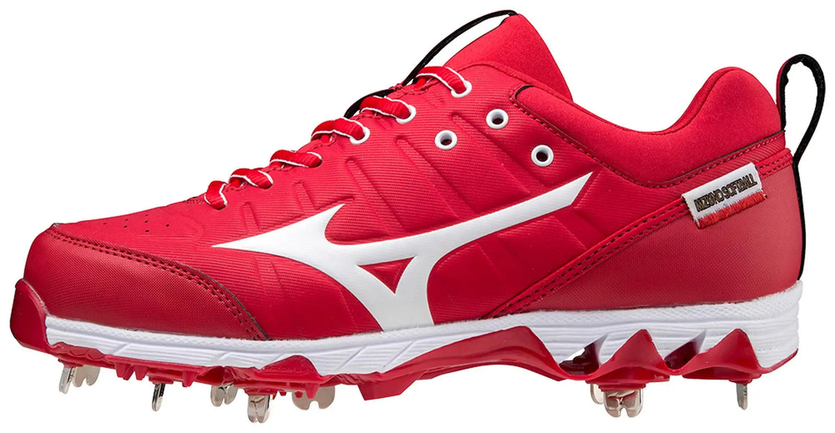 Mizuno 320638 9-spike Swift 7 Low Women’s Metal Softball Cleats for Ultimate Performance - Red White