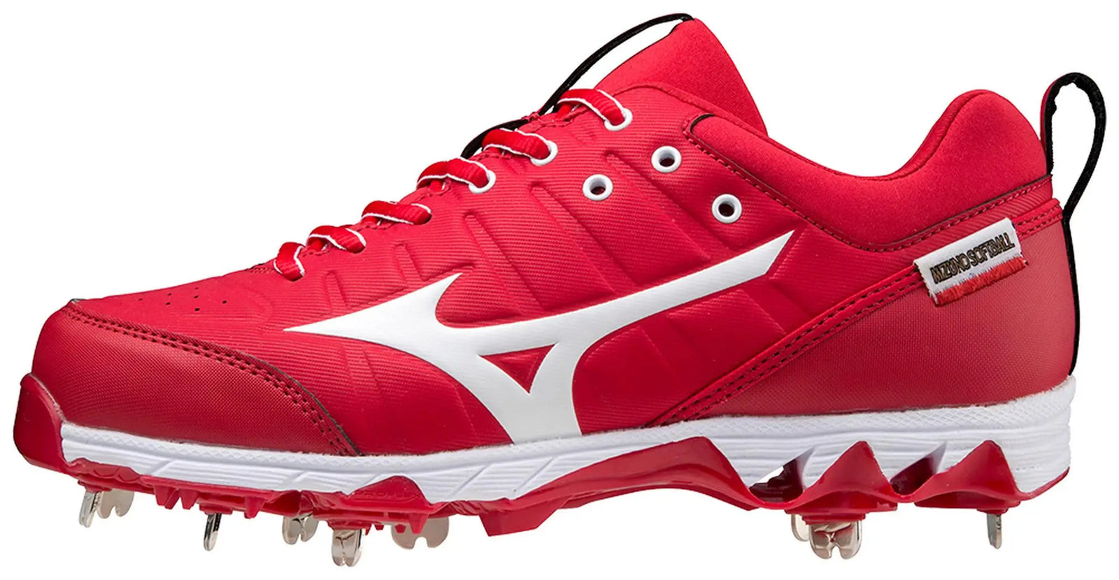 Mizuno 320638 9-spike Swift 7 Low Women’s Metal Softball Cleats for Ultimate Performance - Red White