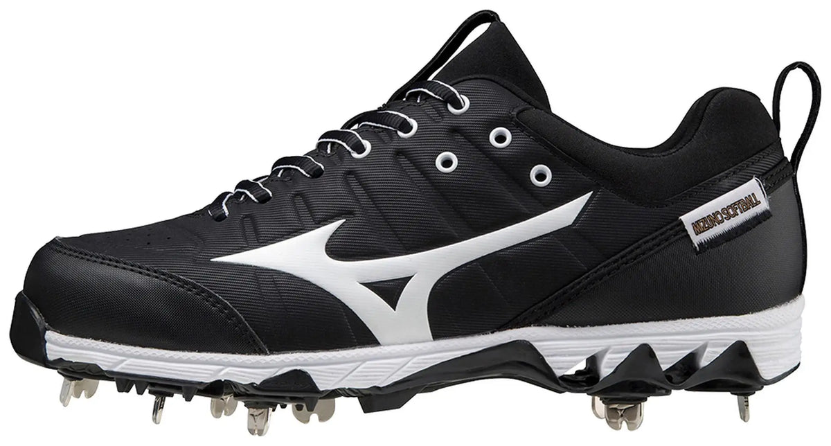 Mizuno 320638 9-spike Swift 7 Low Women’s Metal Softball Cleats for Ultimate Performance - Black White
