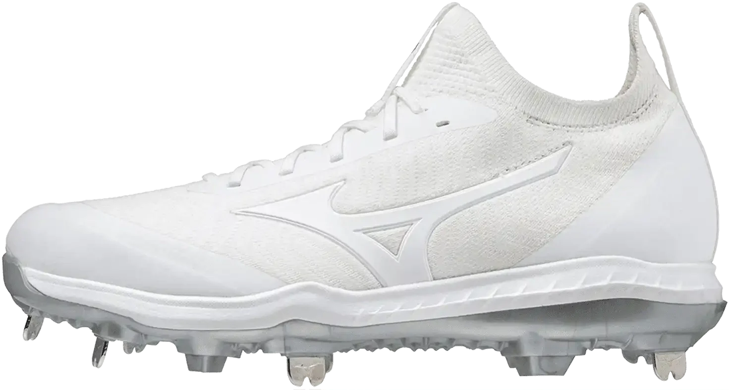 Mizuno 320655 Dominant Knit Women’s Metal Softball Cleat - White