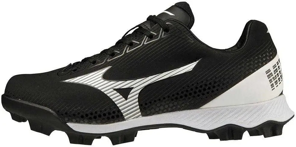 Mizuno 320666 Youth Wave Finch Lightrevo Jr Low Molded Cleats - Black White