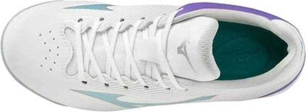 Mizuno 320666 Youth Wave Finch Lightrevo Jr Low Molded Cleats - White Blue