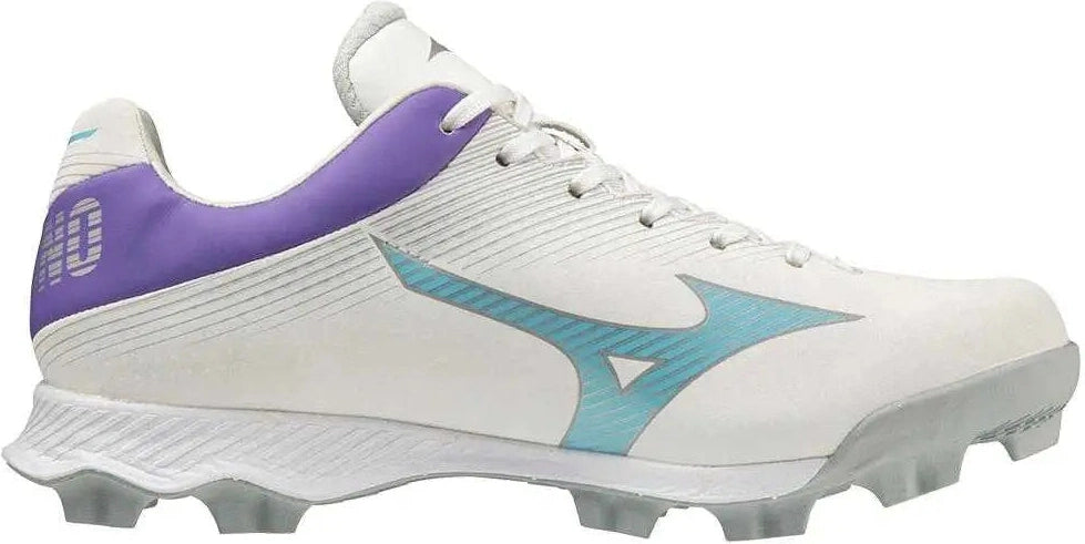 Mizuno 320666 Youth Wave Finch Lightrevo Jr Low Molded Cleats - White Blue