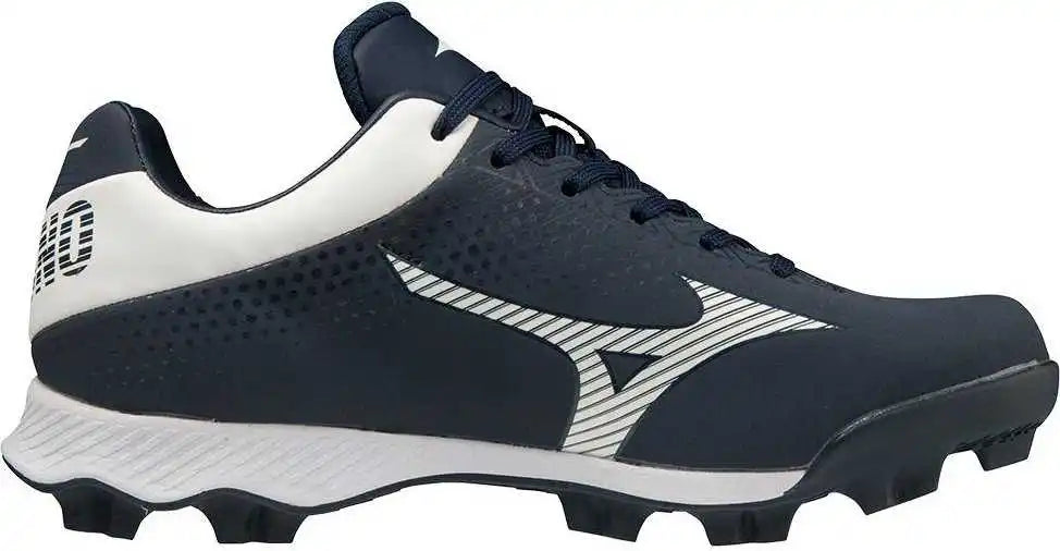 Mizuno 320673 Youth Wave Lightrevo Jr Low Molded Cleats - Navy White