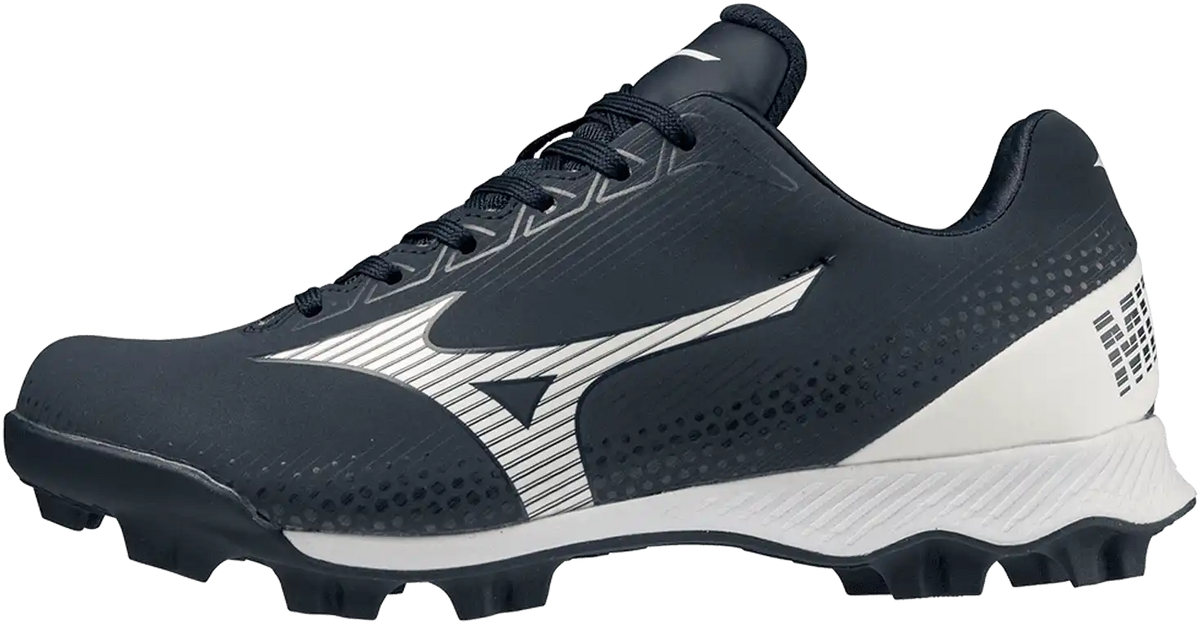 Mizuno 320673 Youth Wave Lightrevo Jr Low Molded Cleats - Navy White