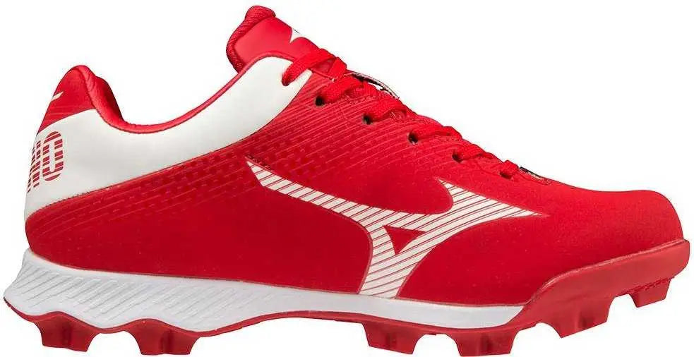 Mizuno 320673 Youth Wave Lightrevo Jr Low Molded Cleats - Red White
