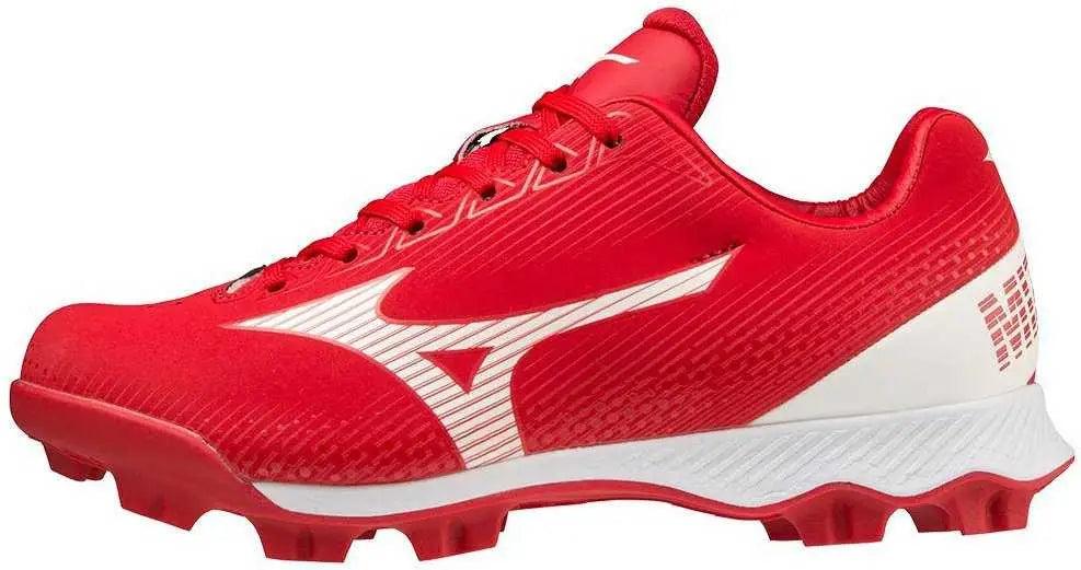 Mizuno 320673 Youth Wave Lightrevo Jr Low Molded Cleats - Red White