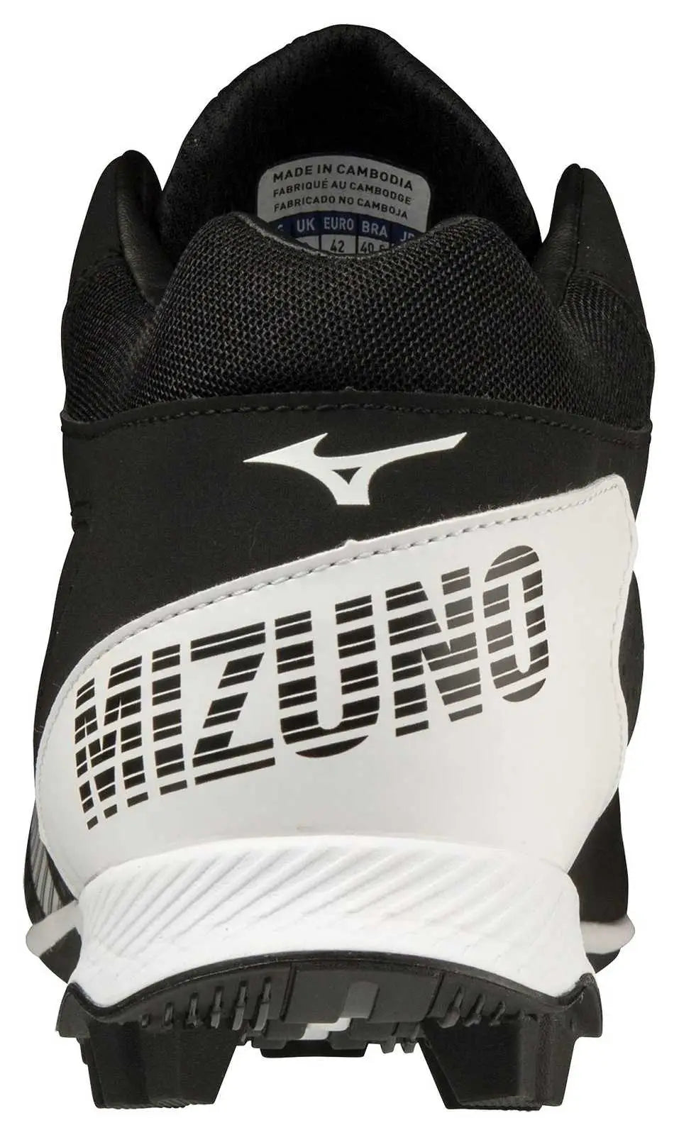 Mizuno 320675 Wave Lightrevo Mid Molded Cleats - Black White