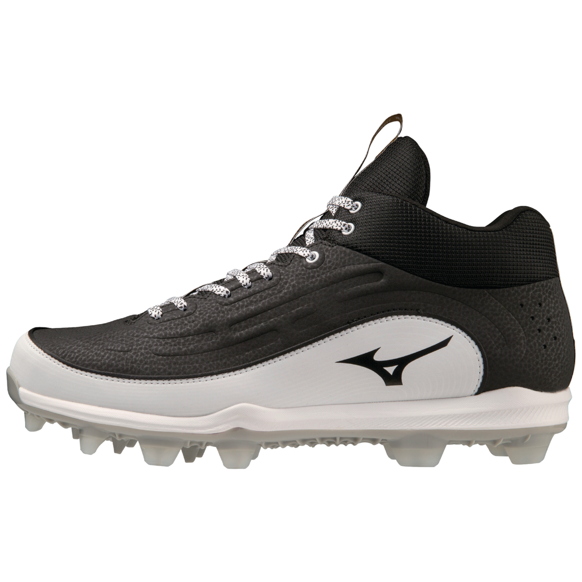 Mizuno 320685 Ambition 3 Mid Tpu Mens Molded Baseball Cleat Spike - Black White - 10