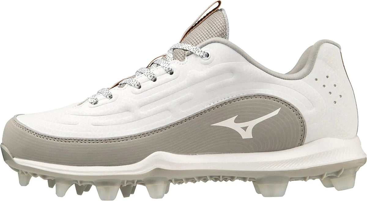 Mizuno 320687 Finch Elite 6 Softball Cleats - White Gray