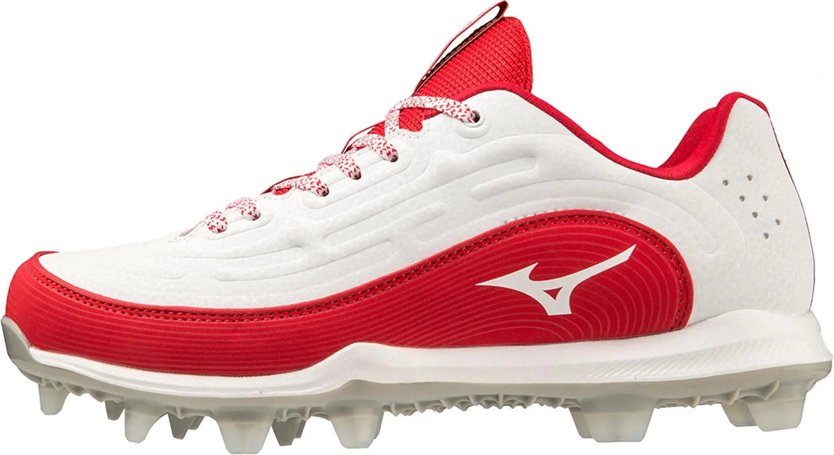 Mizuno 320687 Finch Elite 6 Softball Cleats - White Red