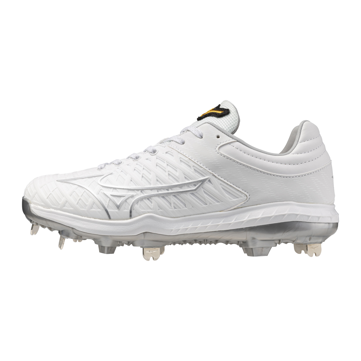 Mizuno 320698 Pro Fp Low Metal Fastpitch Cleat Spike - White Silver - 10