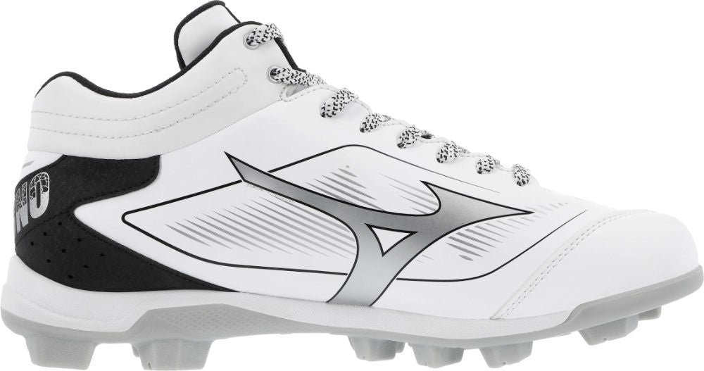 Mizuno 320706 Cushionrevo Diamond Mid Tpu Molded Cleat - White Black