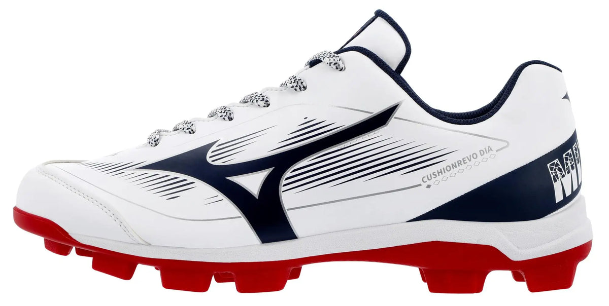 Mizuno 320707 Cushionrevo Diamond Tpu Molded Cleats - White Navy
