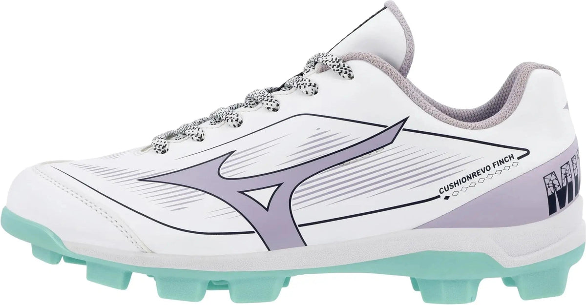 Mizuno 320708 Cushionrevo Finch Tpu Molded Cleats - White Lavendar