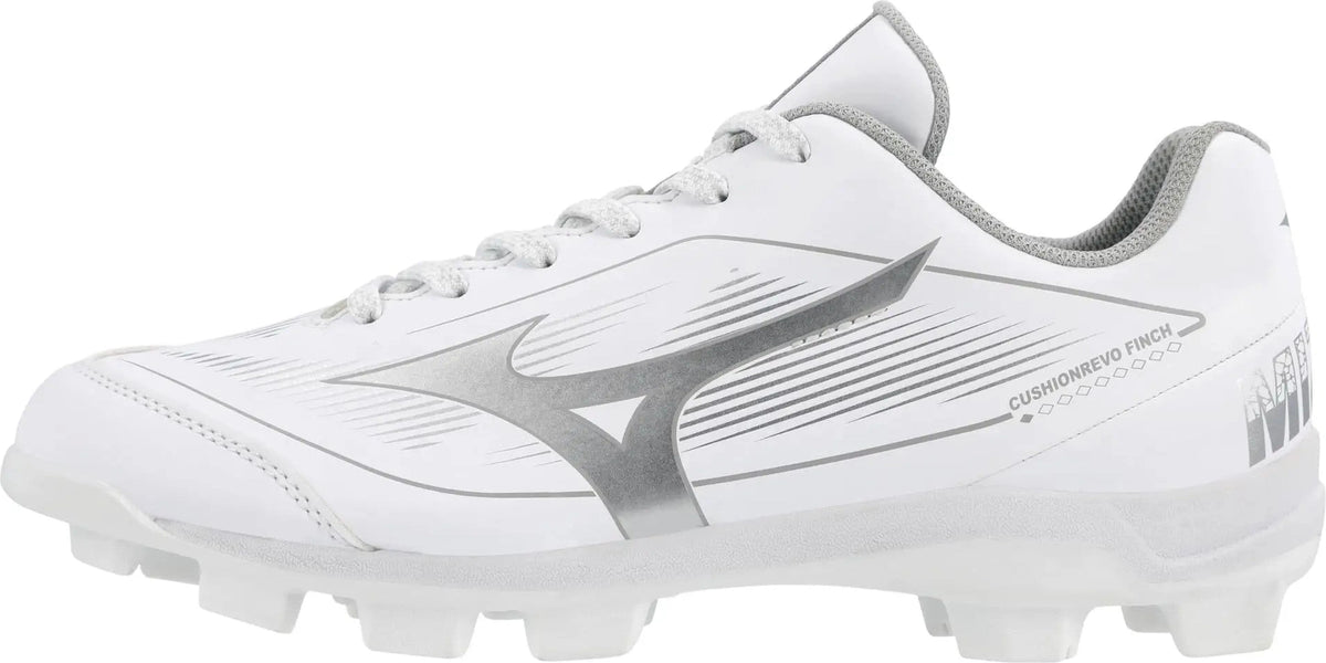 Mizuno 320708 Cushionrevo Finch Tpu Molded Cleats - White Silver